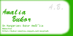 amalia bukor business card